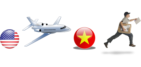 Đơn hàng thường sẽ được gửi qua đường hàng không để về kho tại Việt Nam